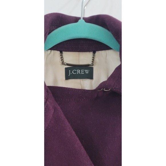 J. Crew Women's Purple Classic Double Breasted Pea-Coat Size Small - Picture 6 of 7